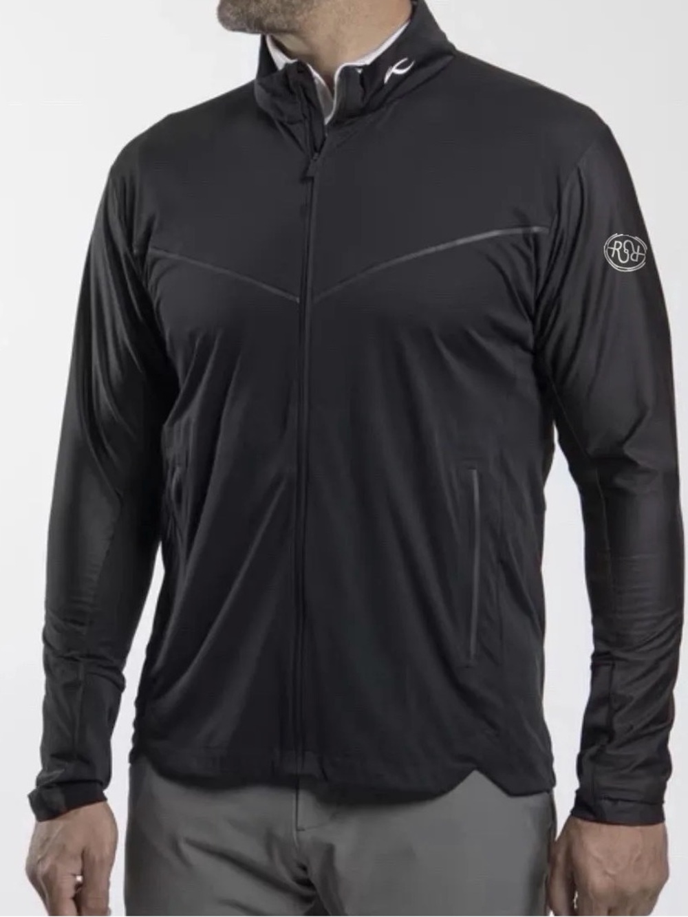 NWT KJUS Mens XL Windward Jacket Black Full Zip Red Sky Ranch Golf Logo Vail